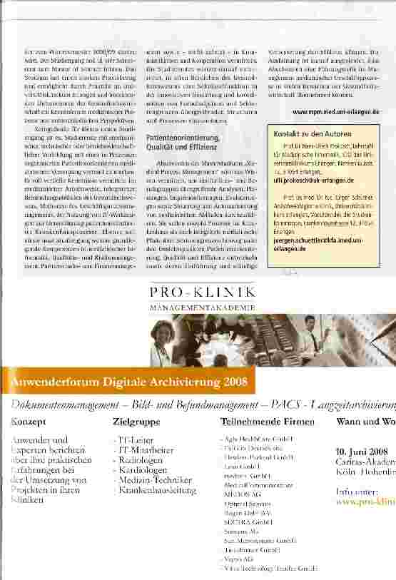 Vorschauseite 2: Medical Process Management:Ein neuer interdisziplinärer Studiengang
