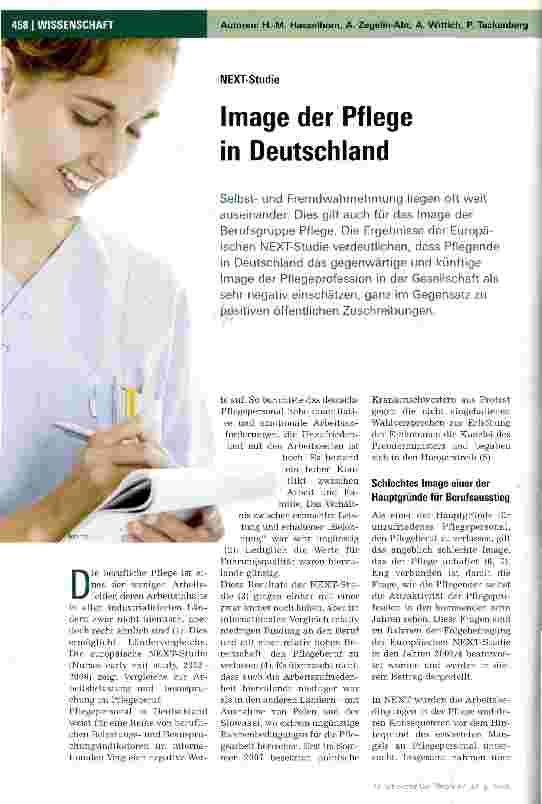 Vorschauseite 1: Image der Pflege in Deutschland