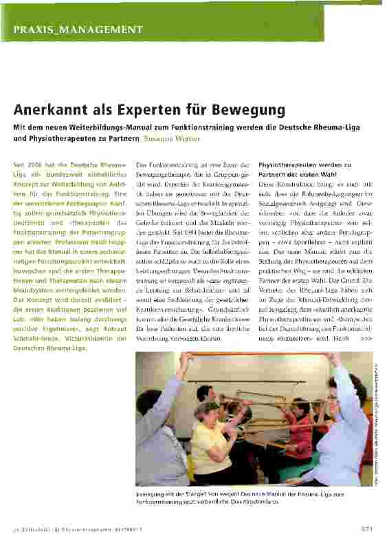Vorschauseite 1: Anerkannt als Experten für Bewegung