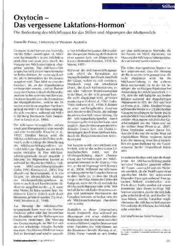 Vorschauseite 1: Oxytocin - Das vergessene Laktations-Hormon