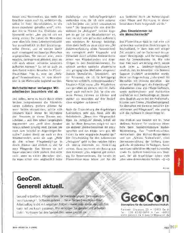 Vorschauseite 3: An Pflegeoasen scheiden sich die Geister