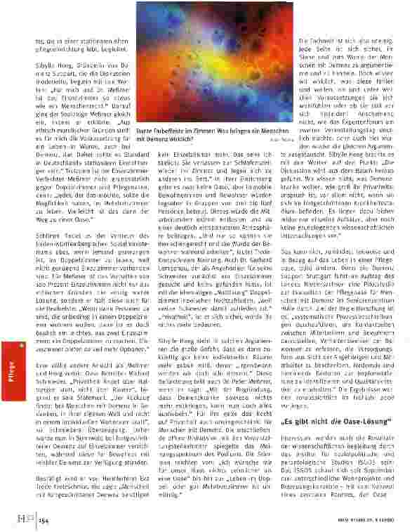 Vorschauseite 4: An Pflegeoasen scheiden sich die Geister
