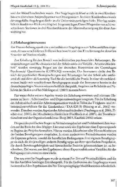 Vorschauseite 6: Arbeitsbedingungen für die Pflege in Krankenhäusern als Herausforderung
