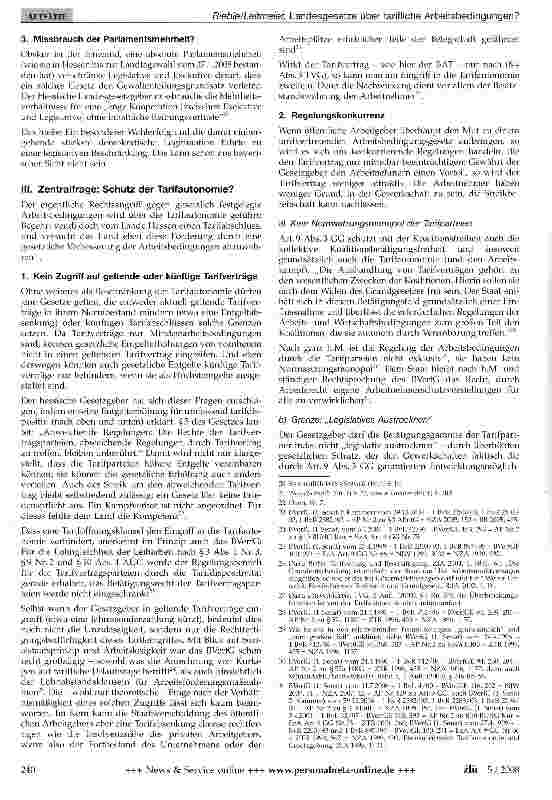 Vorschauseite 4: Landesgesetze über tarifliche Arbeitsbedingungen?
