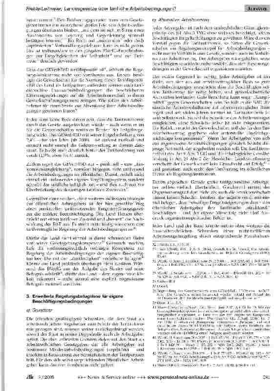 Vorschauseite 5: Landesgesetze über tarifliche Arbeitsbedingungen?