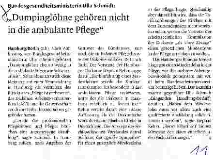 Vorschauseite 1: Dumpinglöhne gehören nicht in die ambulante Pflege