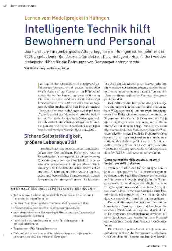 Vorschauseite 1: Intelligente Technik hilft Bewohnern und Personal