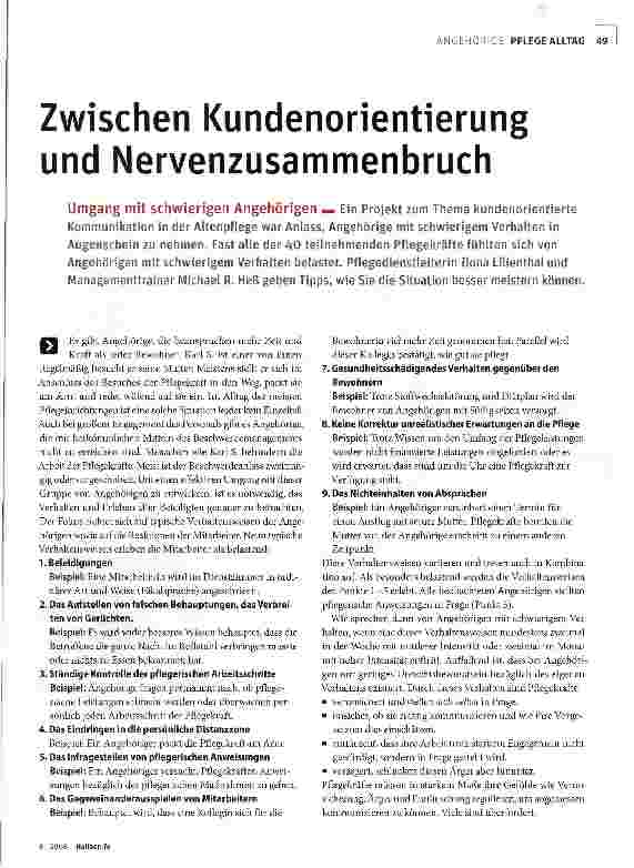Vorschauseite 1: Zwischen Kundenorientierung und Nervenzusammenbruch