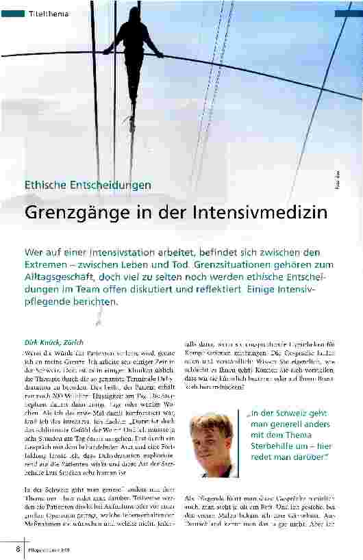 Vorschauseite 1: Grenzgänge in der Intensivmedizin