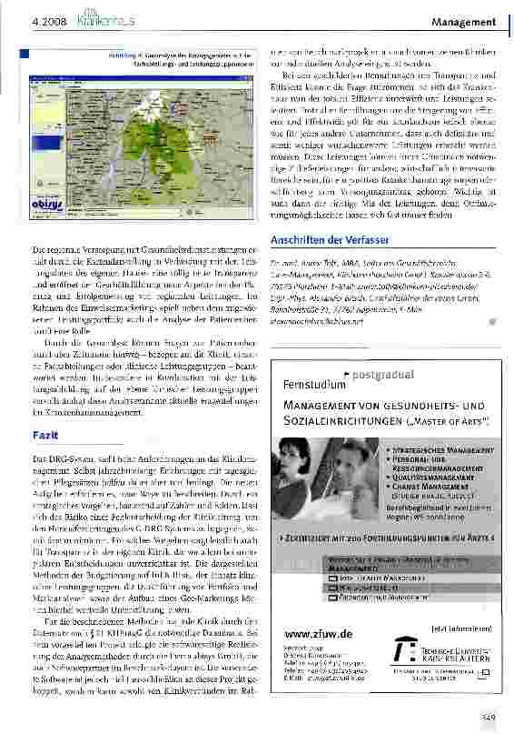 Vorschauseite 4: Kombinierte Analysen zur Steuerung von Kliniken