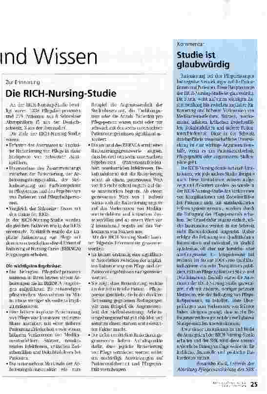 Vorschauseite 2: Die Studie erweitert Evidenz und Wissen