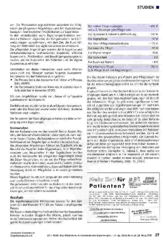 Vorschauseite 2: Gemeindenahe Ergotherapie für ältere Patienten mit Demenz und ihre Betreuer