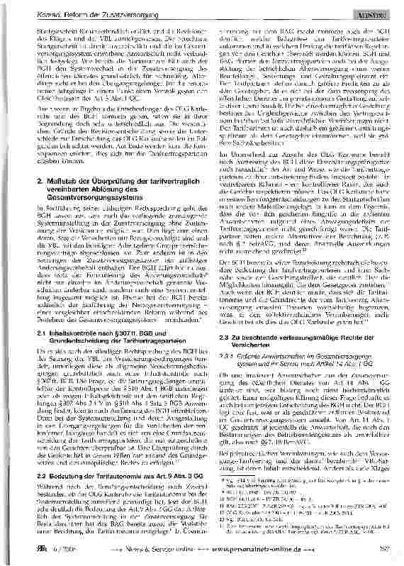 Vorschauseite 2: Reform der Zusatzversorgung - Ende des Streits um die Startgutschriften in Sicht?