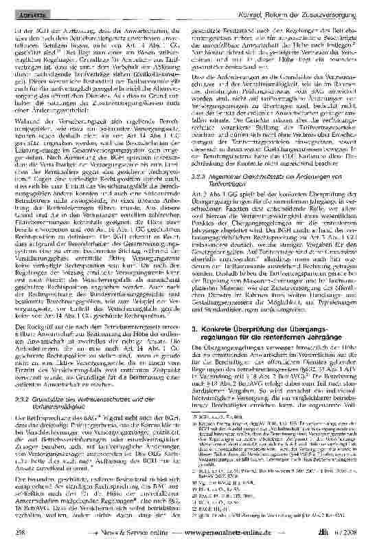 Vorschauseite 3: Reform der Zusatzversorgung - Ende des Streits um die Startgutschriften in Sicht?