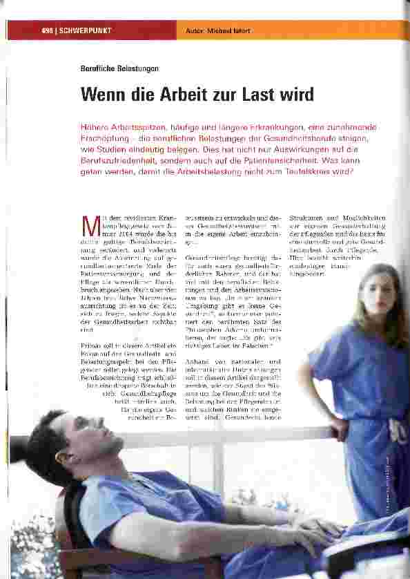 Vorschauseite 1: Wenn die Arbeit zur Last wird