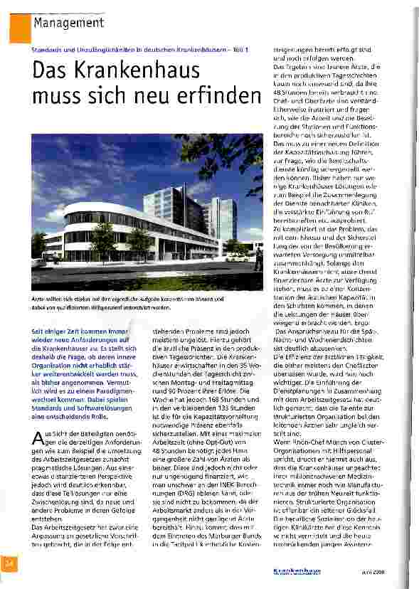 Vorschauseite 1: Das Krankenhaus muss sich neu erfinden