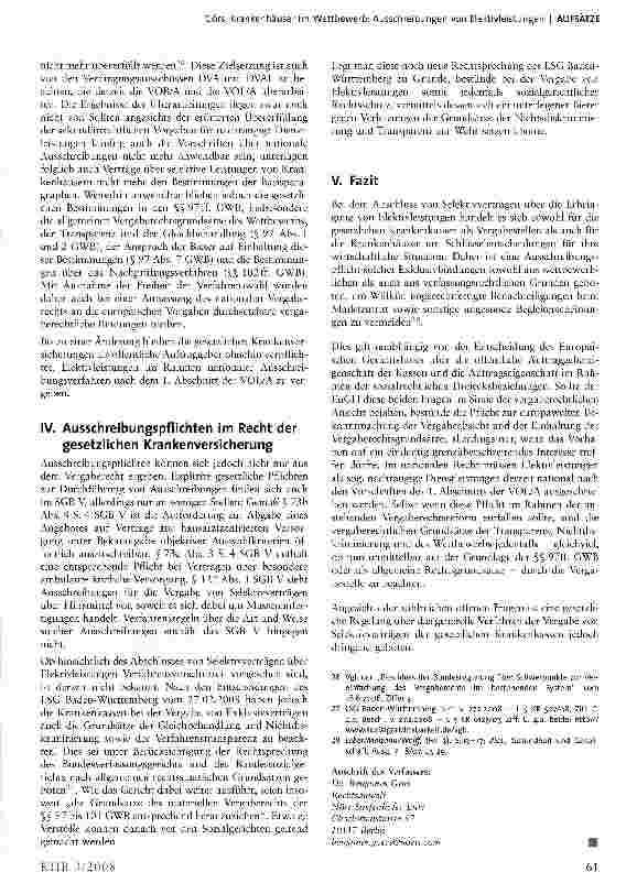 Vorschauseite 5: Krankenhäuser im Wettbewerb: Ausschreibungen von Elektivleistungen