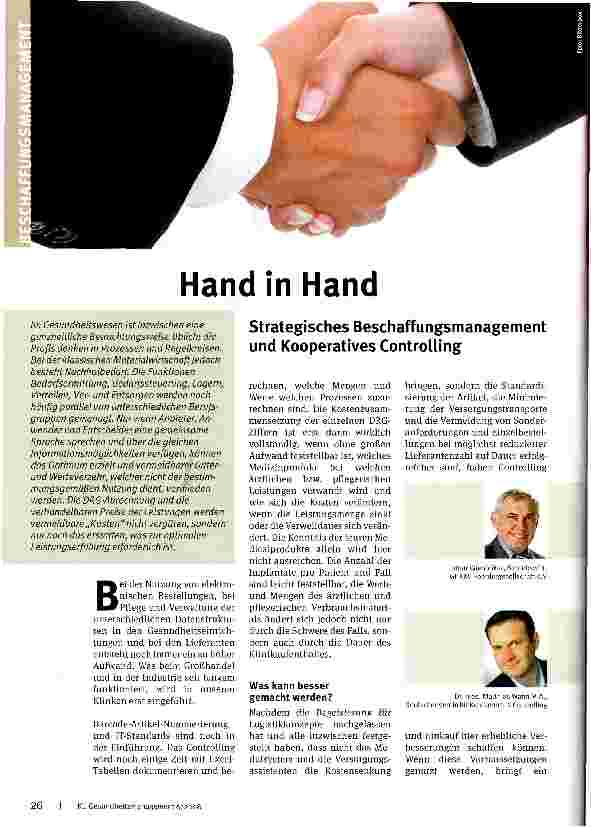 Vorschauseite 1: Hand in Hand-Strategisches Beschaffungsmanagement und Kooperatives Controlling