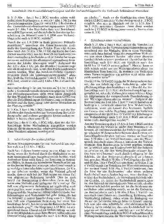 Vorschauseite 4: Die Prozessführungsbefugnis und das Ver-banosklagerecht der Verbände behinderter Menschen nach den §§ 12 und 13 des Behindertengleich-stellungseesetzes -Ein Überblick