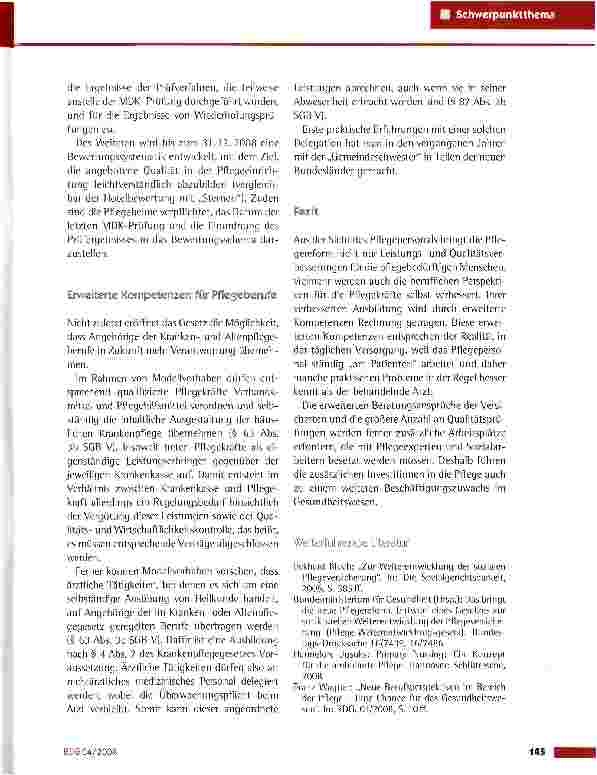 Vorschauseite 6: Reform der Pflegeversicherung -Kernpunkte des neuen Konzepts