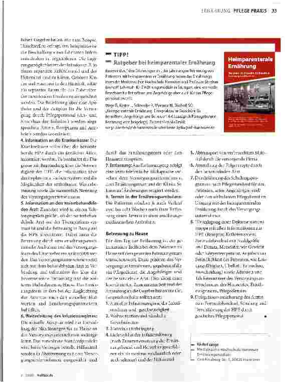 Vorschauseite 2: Heimparenterale Ernährung