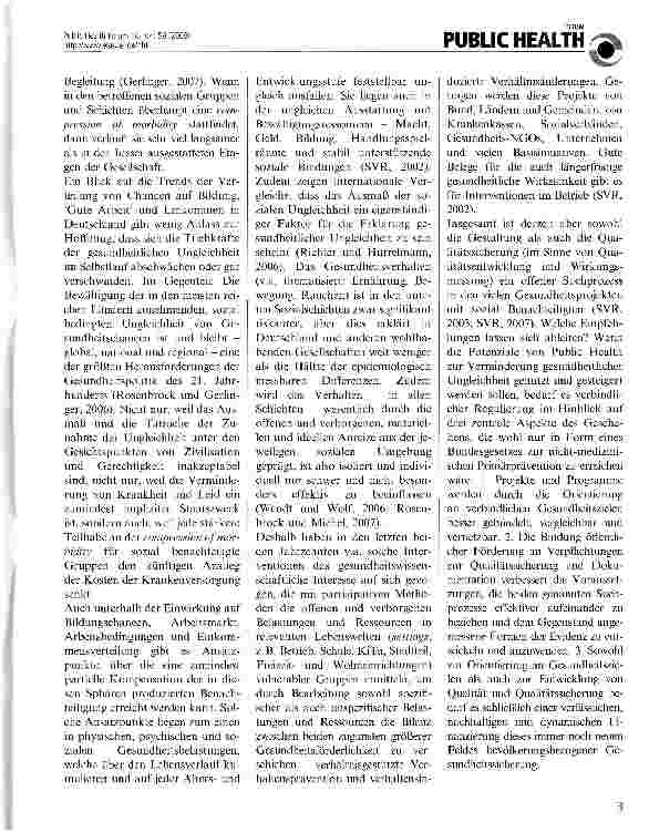 Vorschauseite 2: Gesundheitliche Ungleichheit in Deutschland
