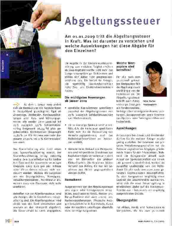 Vorschauseite 1: Abgeltungssteuer Die wichtigsten Neuerungen ab Januar 2009