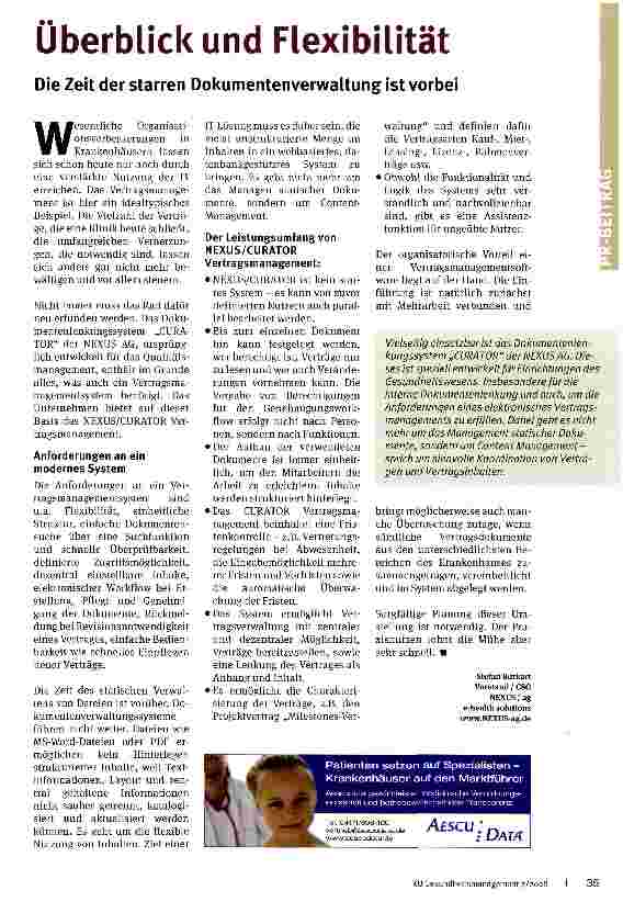 Vorschauseite 1: Überblick und Flexibilität. Die Zeit der starren Dokumentenverwaltung ist vorbei