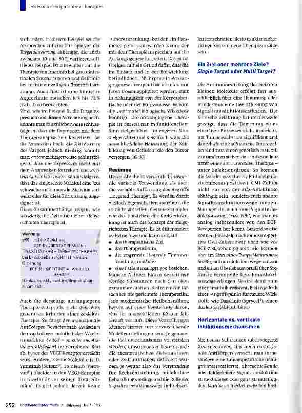 Vorschauseite 5: Molekular zielgerichtete Therapien -gibt es sie wirklich?