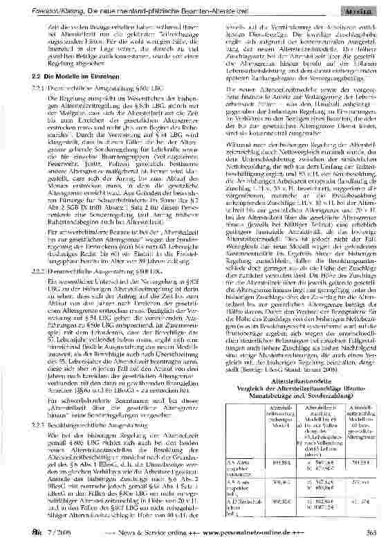 Vorschauseite 4: Die neue rheinland-pfälzische Beamten-Altersteilzeit -Modernisierung durch Flexibilisierung des gleitenden Übergangs in den Ruhestand