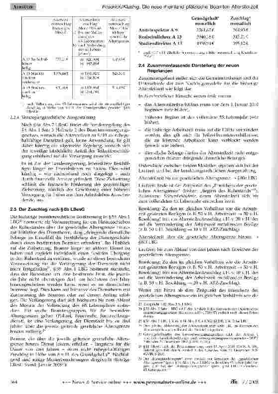Vorschauseite 5: Die neue rheinland-pfälzische Beamten-Altersteilzeit -Modernisierung durch Flexibilisierung des gleitenden Übergangs in den Ruhestand