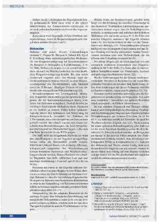 Vorschauseite 5: Die Biopsie bei Tumoren des muskuloskeletalen Systems