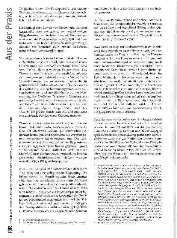 Vorschauseite 3: Bedenkliche Entwicklungen im Pflegerecht: Wenn die professionelle Expertise das Laientum fördert!