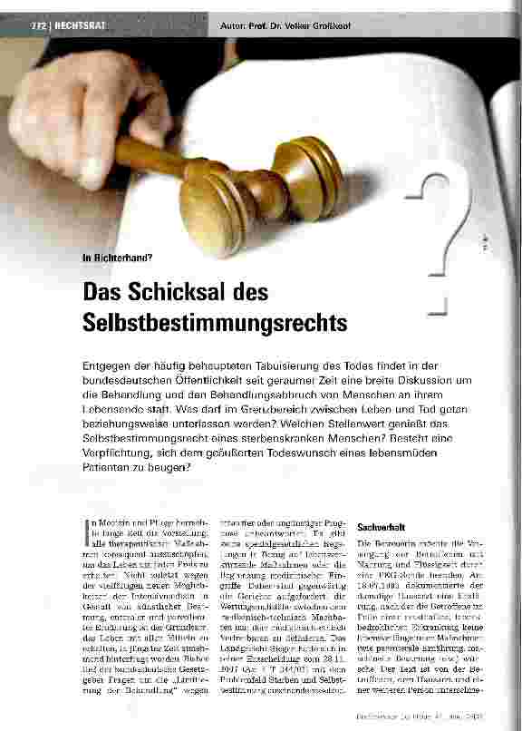 Vorschauseite 1: Das Schicksal des Selbstbestimmungsrechts