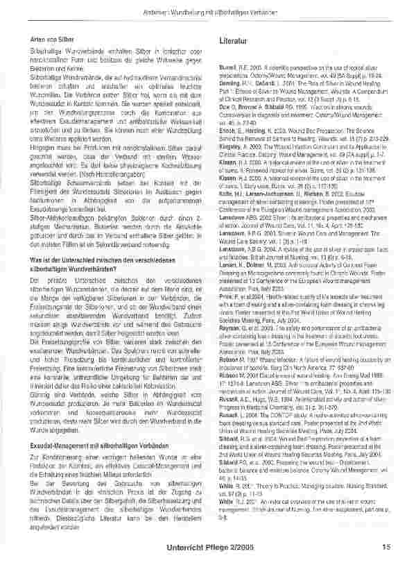 Vorschauseite 3: Wundheilung mit silberhaltigen Verbänden