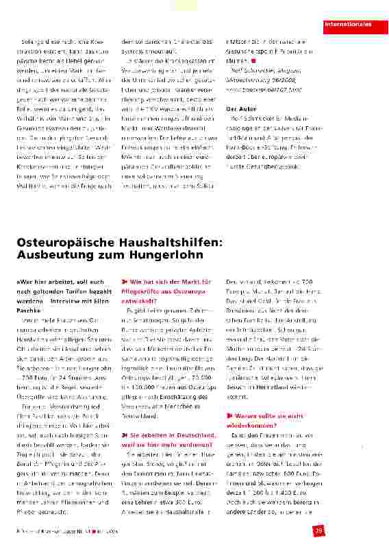 Vorschauseite 4: Gesundheitspolitik in der EU: Solidarität als Ausnahmetatbestand