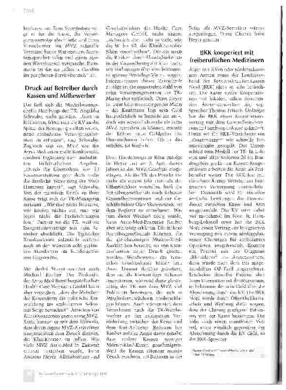 Vorschauseite 5: Keine Fusionen, nur Kooperationen