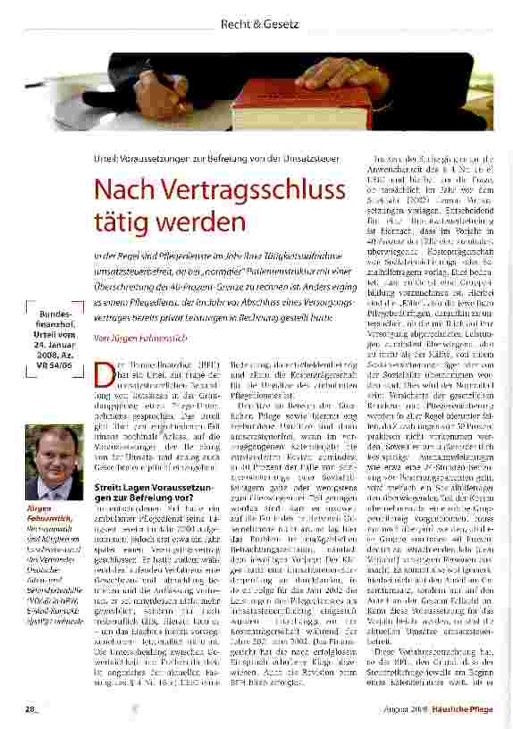 Vorschauseite 1: Nach Vertragsschluss tätig werden