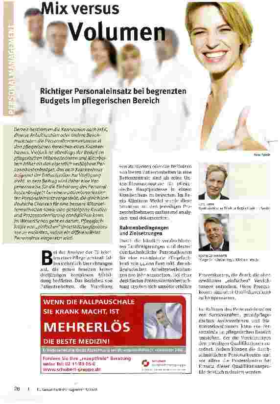 Vorschauseite 1: Mix versus VolumenRichtiger Personaleinsatz bei begrenzten Budgets im pflegerischen Bereich