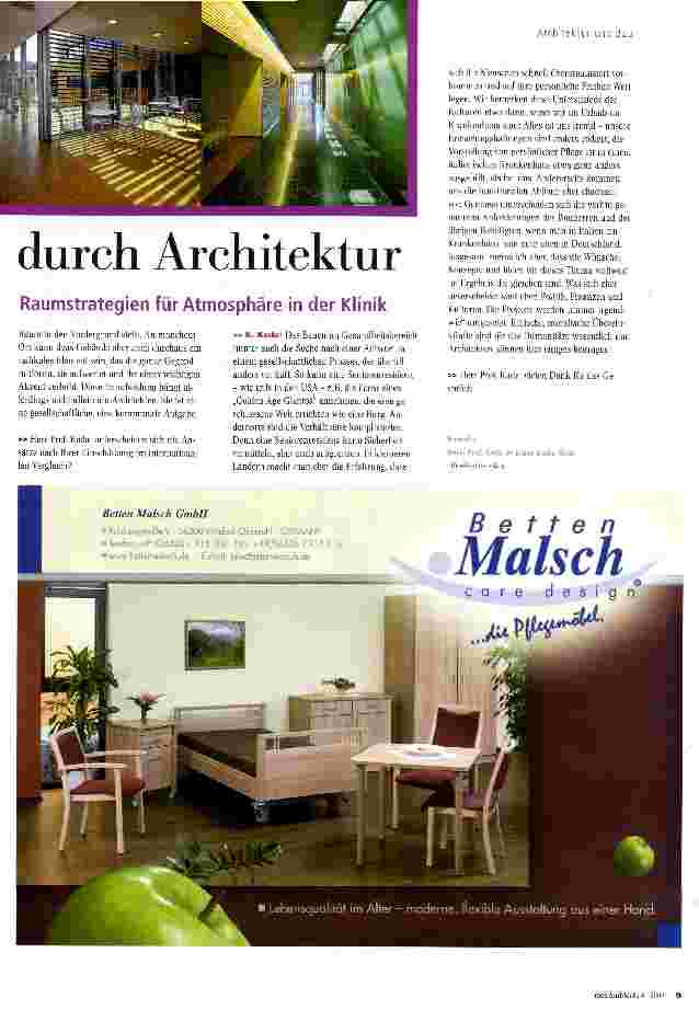 Vorschauseite 2: Gesundungsurlaub durch ArchitekturRaumstrategien für Atmosphäre in der Klinik