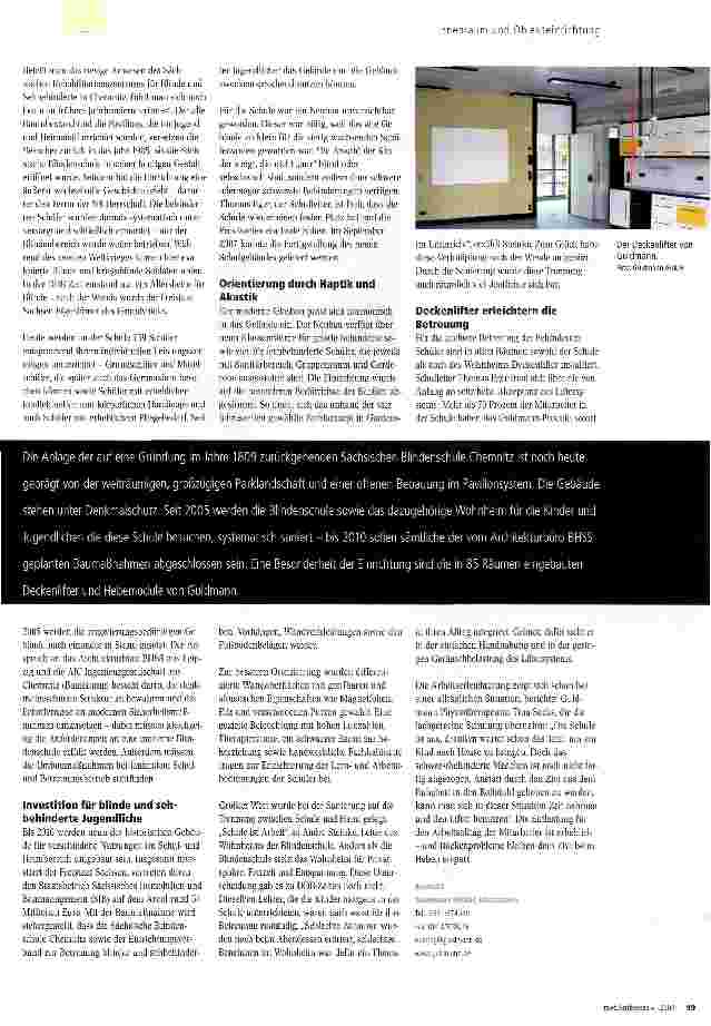 Vorschauseite 2: Gestalten für BlindeDie Sächsische Blindenschule Chemnitz wird saniert