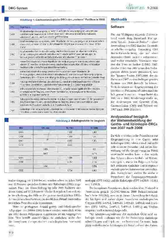 Vorschauseite 2: Weiterentwicklung gastroenterologischer DRGs 2008Werden endoskopische Leistungen im neuen System besser dargestellt?