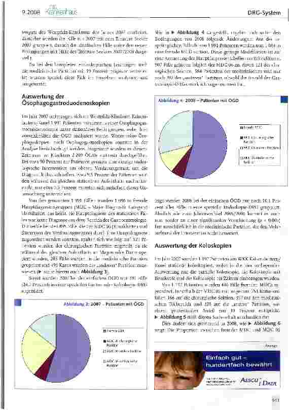 Vorschauseite 3: Weiterentwicklung gastroenterologischer DRGs 2008Werden endoskopische Leistungen im neuen System besser dargestellt?