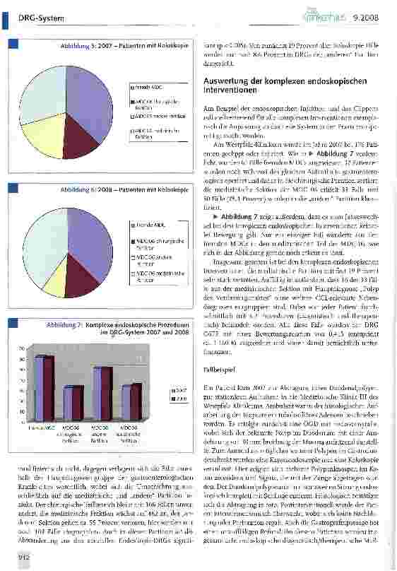 Vorschauseite 4: Weiterentwicklung gastroenterologischer DRGs 2008Werden endoskopische Leistungen im neuen System besser dargestellt?