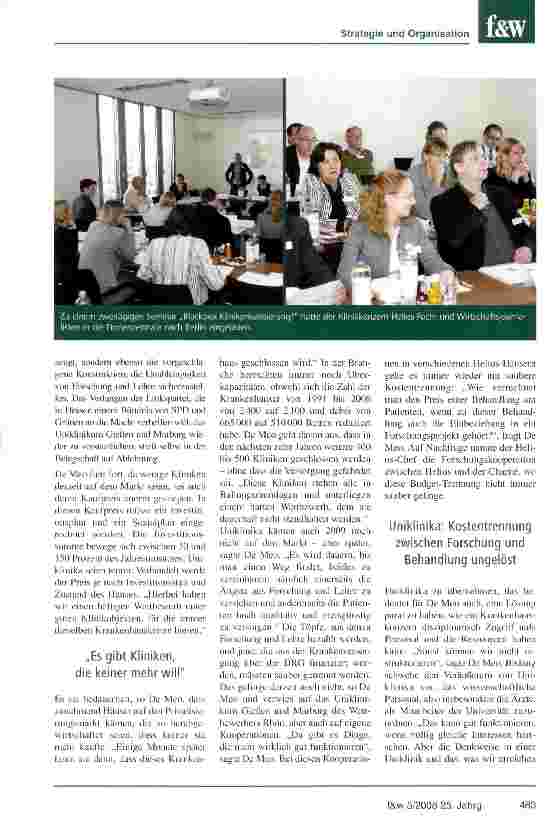 Vorschauseite 2: Unser Geschäftsmodell sieht ständigen Erwerb vorDr. Francesco De Meo, Vorsitzender der Helios-Geschäftsführung, am Rande eines Presseseminars zum Thema Klinikprivatisierung