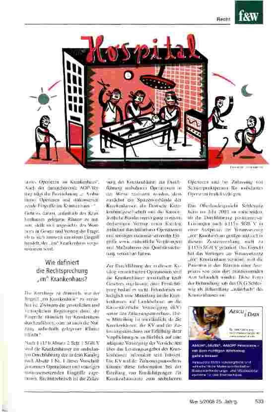Vorschauseite 2: Ambulantes Operieren „im KrankenhausIst der Text des Paragraphen 115 b SGB V wörtlich zu nehmen?