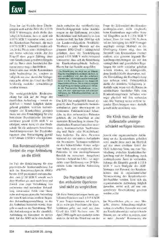 Vorschauseite 3: Ambulantes Operieren „im KrankenhausIst der Text des Paragraphen 115 b SGB V wörtlich zu nehmen?
