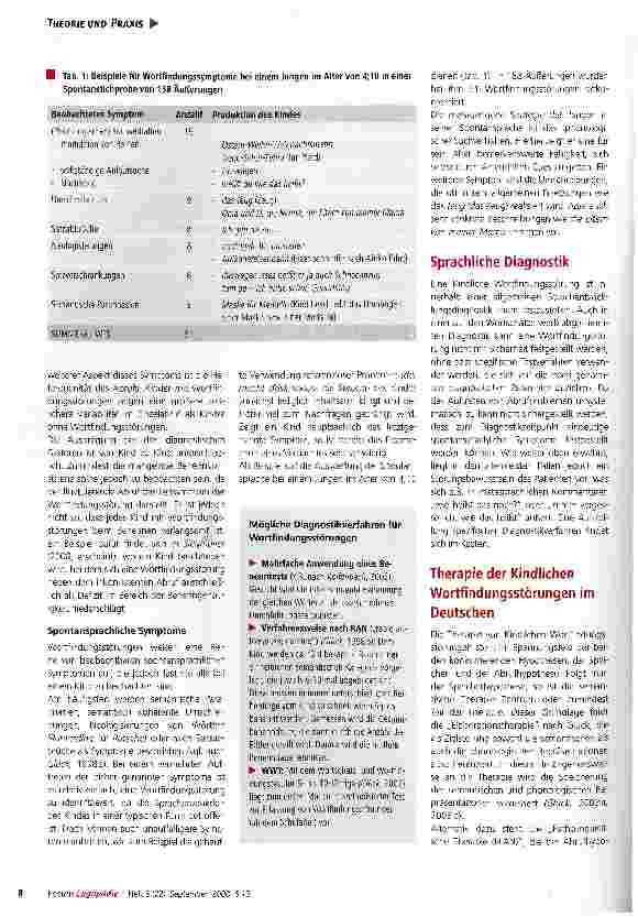 Vorschauseite 3: Therapie von Kindlichen Wortfindungsstörungen nach dem Patholinguistischen Therapieansatz