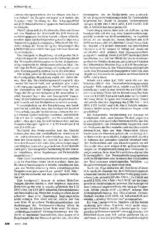Vorschauseite 2: Anmerkung zu den Beschlüssen des Landgerichts Magdeburg vom 18. Juni 2008 (Az.: 21 Qs 44 a/08 und 21 Qs 44 b/08)