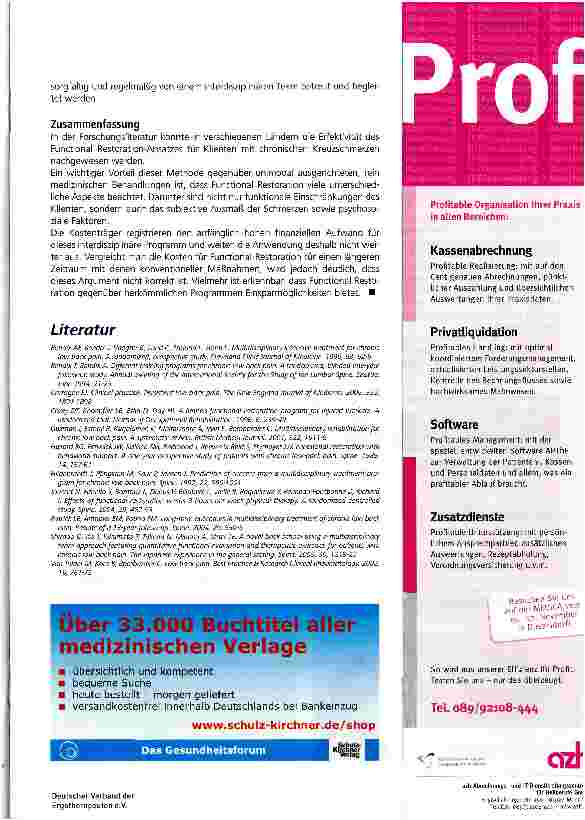 Vorschauseite 3: Evidenzgestütztes Management chronischer Kreuzschmerzen mit Hilfe des Functional Restoration-Ansatzes
